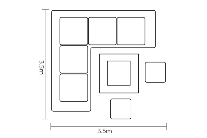 Hartman Rio Square Casual Dining Set with Fire pit Table