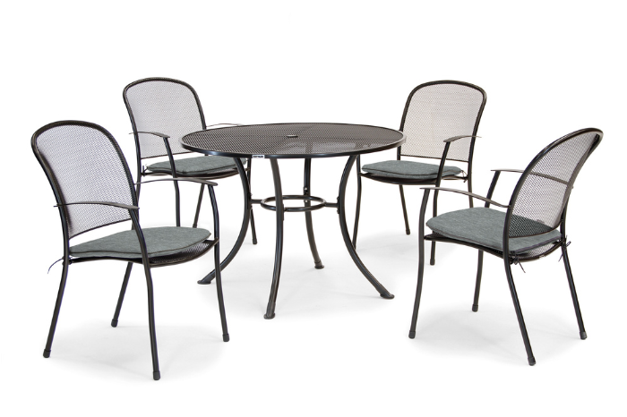 Kettler Caredo Seat Round Mesh Table Set in Slate – Kings Garden