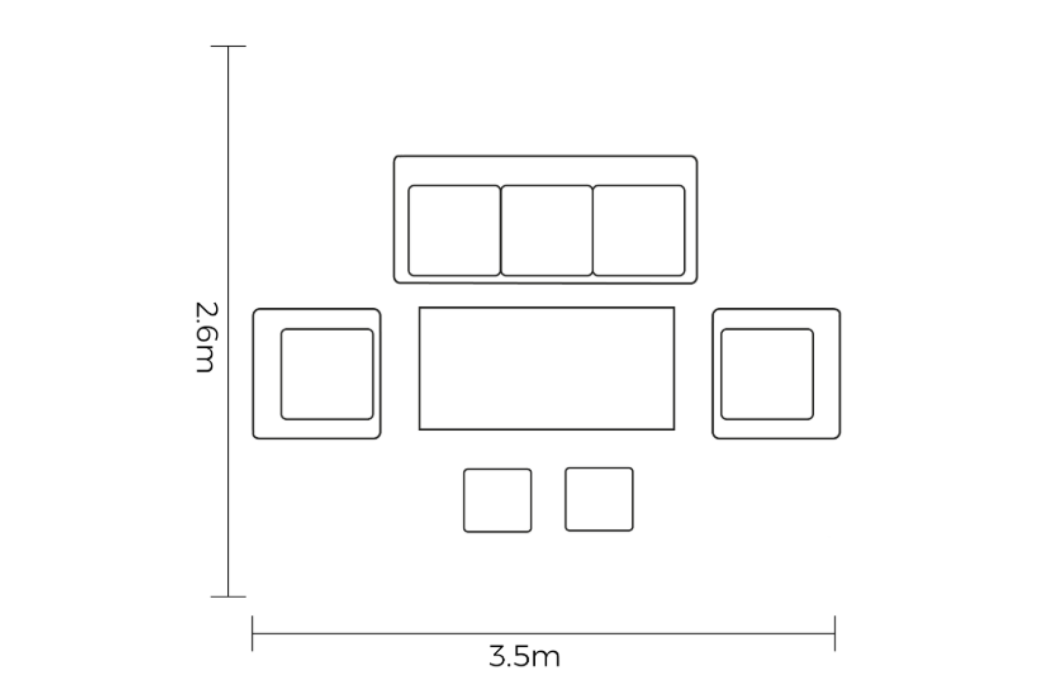 Hartman Rio 3 Seat Lounge Set with Gas Fire Pit Table