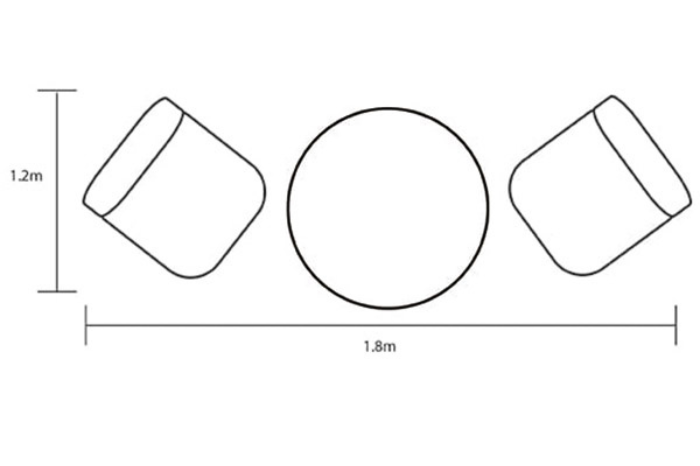 Amalfi Bistro set floor plan and dimensions