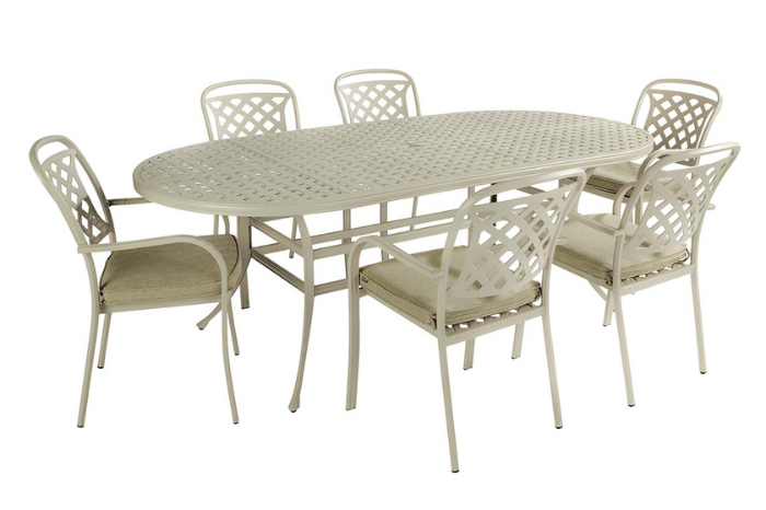 Berkley 6 Seat Dining Set in Maize and Wheatgrass