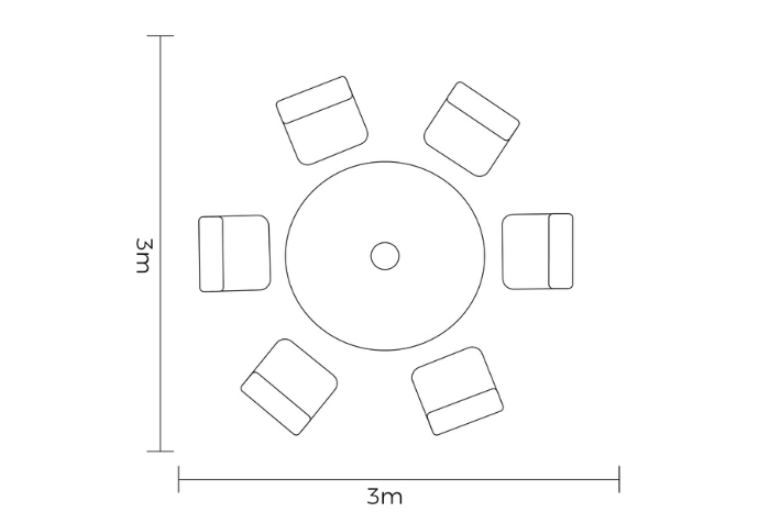 Hartman Eton Tuscan 6 Seat Dining Set with Lazy Susan