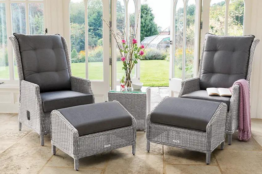 Kettler Palma Recliner & Footstool with ALL NEW weatherproof cushions