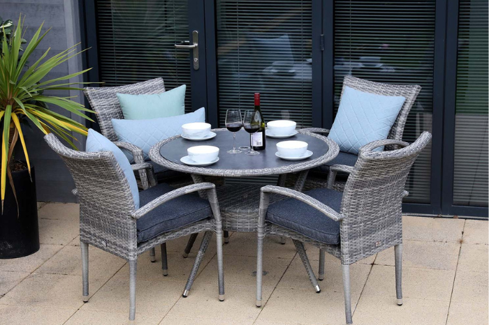 Supremo Iris 4 Seat Round Dining Set