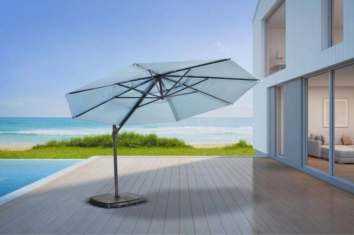 Supremo Monaco 3.3m LED Solar Parasol