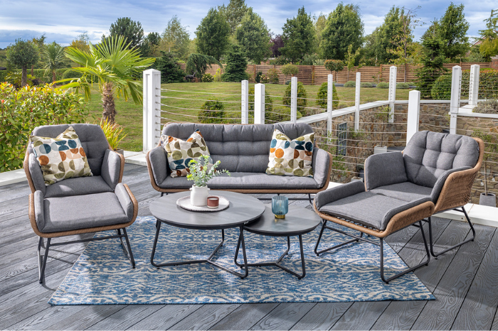 Hartman Rayo 2 Seat Lounge Set – Carbon / Tawny / Lava
