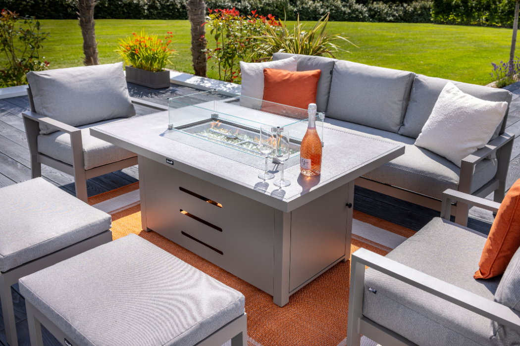 Hartman Rio 3 Seat Lounge Set with Gas Fire Pit Table