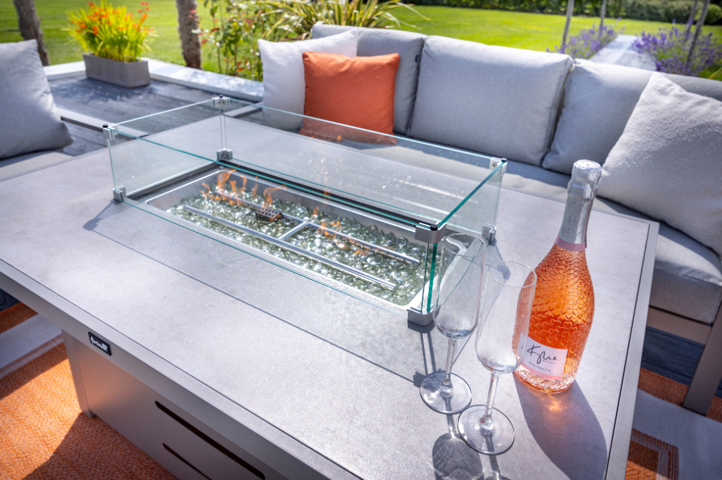 Hartman Rio 3 Seat Lounge Set with Gas Fire Pit Table