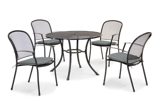 Kettler Caredo 4 Seat Round Mesh Table Set in Slate