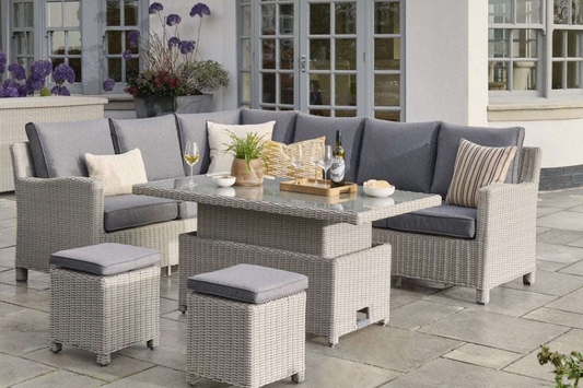 Kettler Palma Signature Casual Dining Right Corner Set with weatherproof cushions