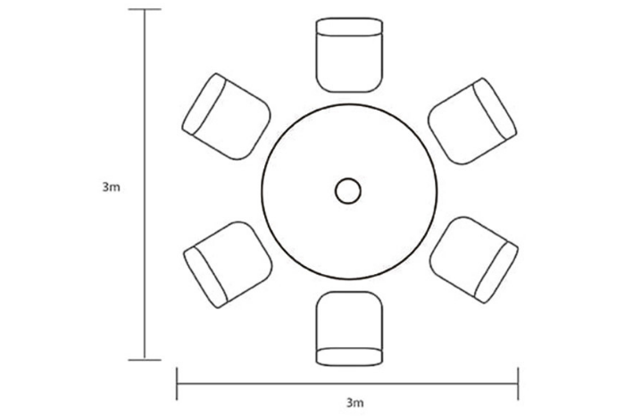Floor plan of Berkeley 6 seat Garden furniture set 