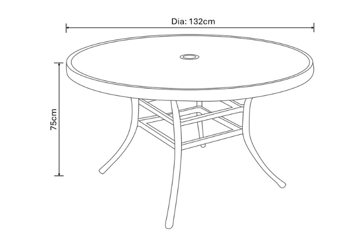 Dimensions of Berkeley 6 seat round table
