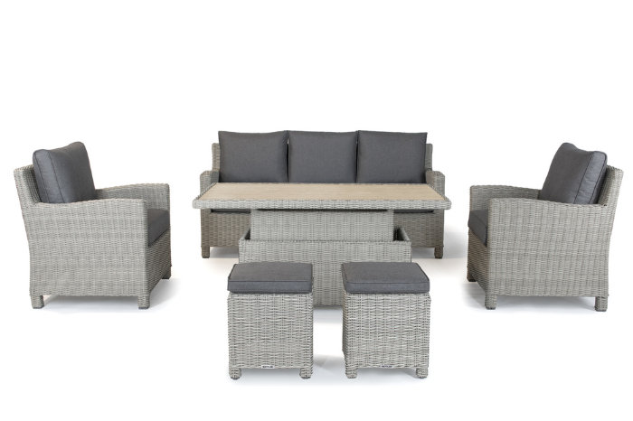 Kettler Palma Signature Dining Sofa Set with slat top high/low table