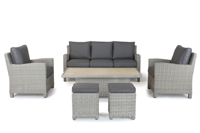 Kettler Palma Signature Dining Sofa Set with slat top high/low table
