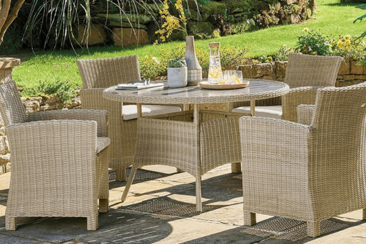 Kettler Palma 4 Seat Round Dining Set in Oyster